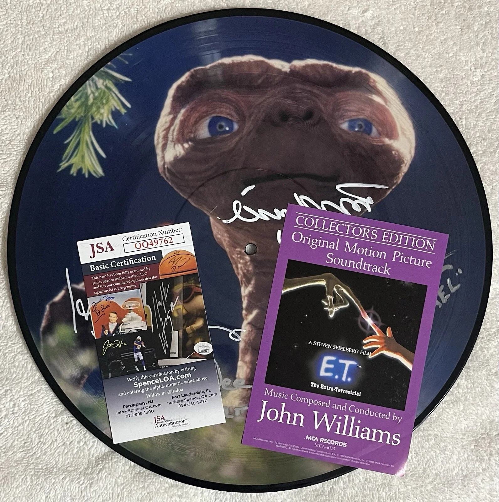 Dee Wallace Henry Thomas Robert MacNaughton Matthew De Merritt — E.T. The Extra Terrestrial CAST (4) SIGNED OG Vinyl Picture Disc 1982 Record JSA, image 3