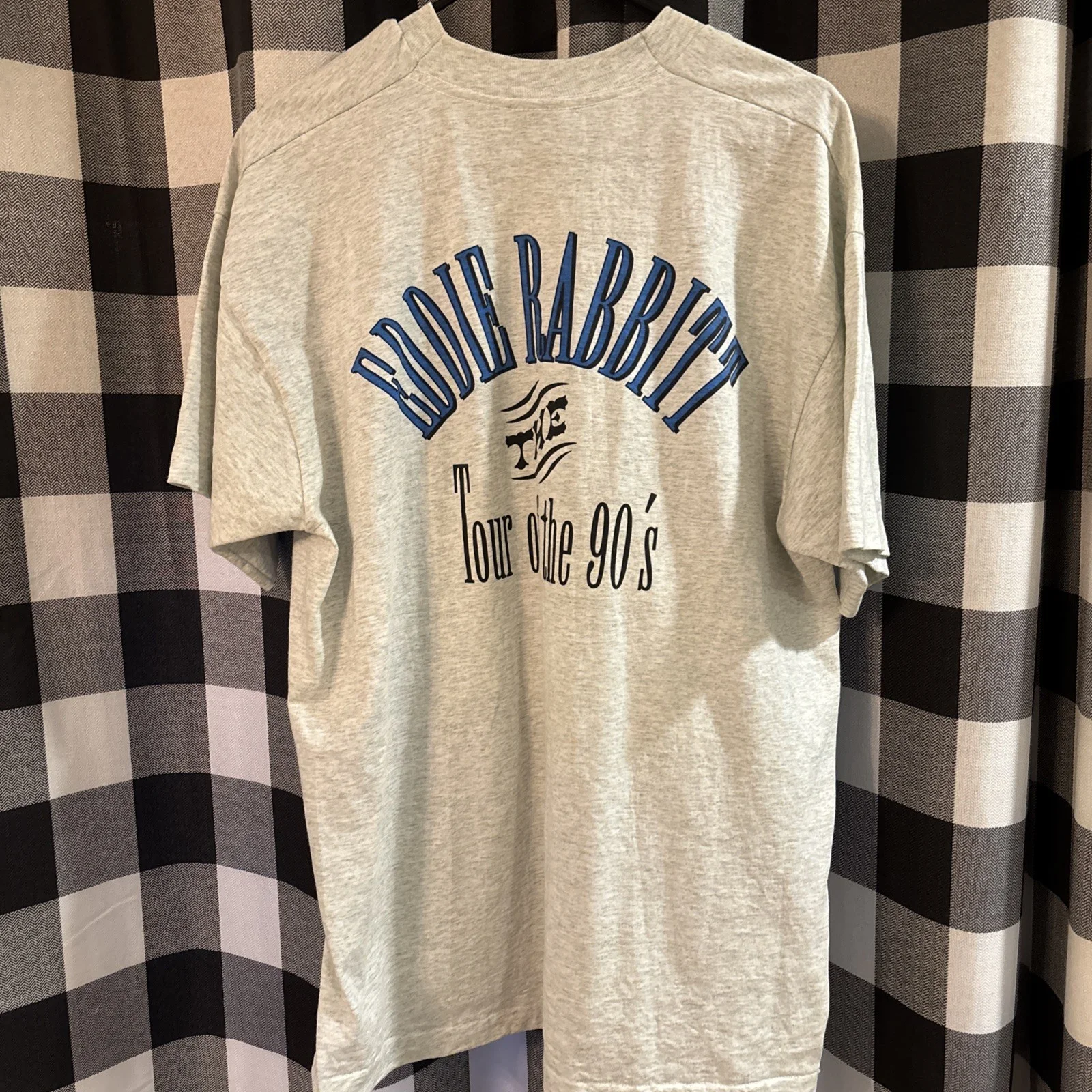 Eddie Rabbitt Autographed "Tour Of The 90's" XL Tee Shirt "I Love A Rainy Night", изображение 4