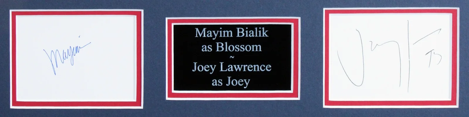 Bayim Bialik, Joey Lawrence — Bayim Bialik & Joey Lawrence Blossom Authentic Signed Framed Display BAS, image 2