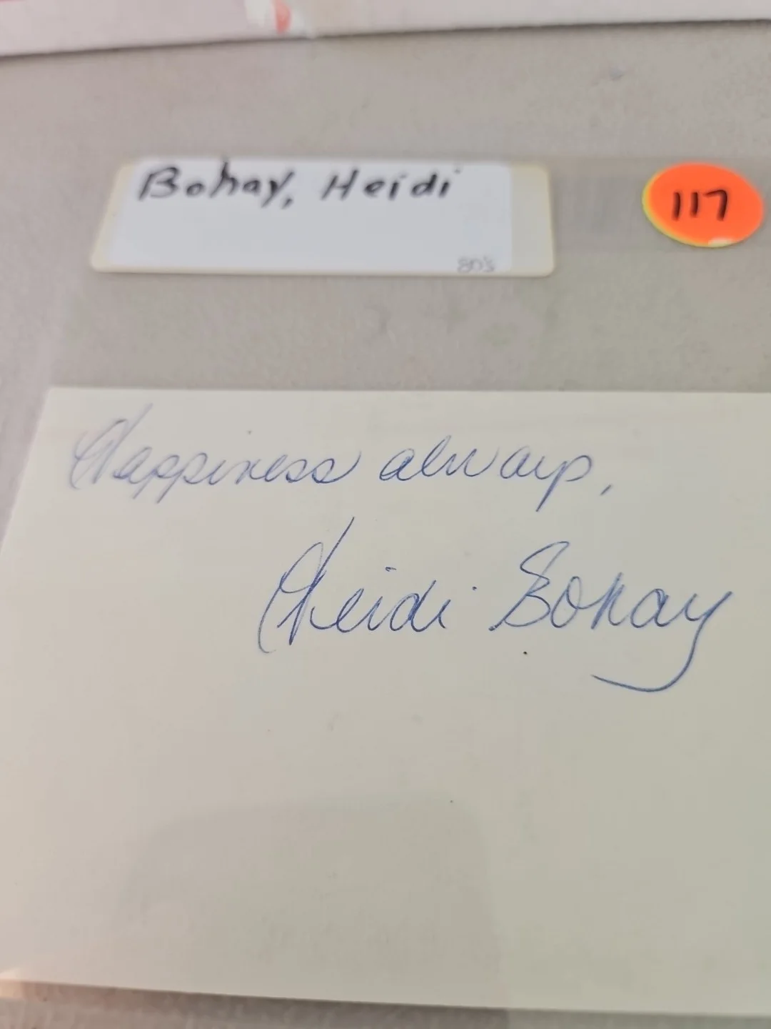 heidi bohay — Heidi Bohay Signed 3x5 Index Card. Tv Actress / Hostess/ Presenter, image 2