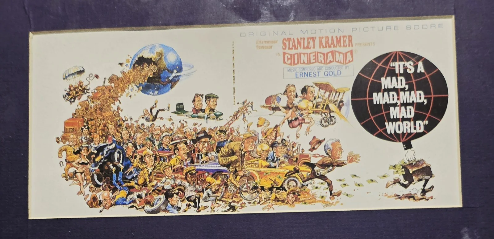 Jonathan Winters — IT'S A MAD MAD MAD MAD WORLD framed movie collage SIGNED 1963, изображение 3