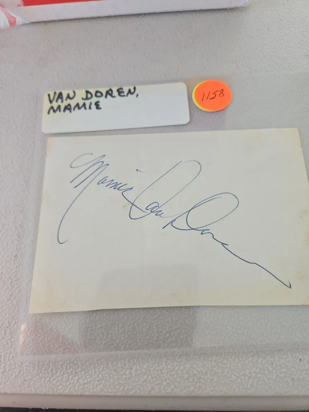 mamie van doren — Mamie Van Doren signed piece of paper. actress, image 2