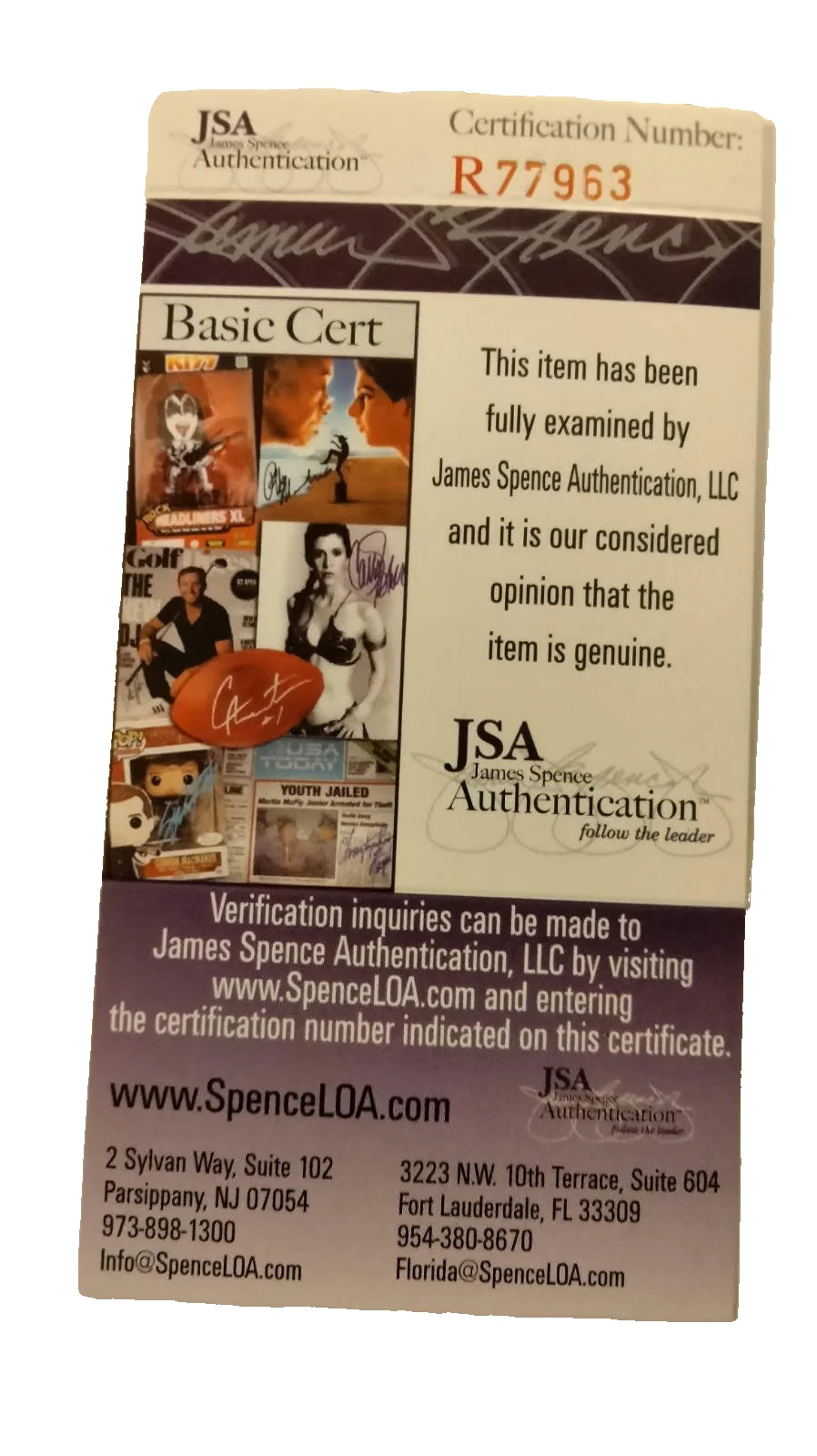 Celine Dion signed full name color 8x10 JSA Cert, image 2