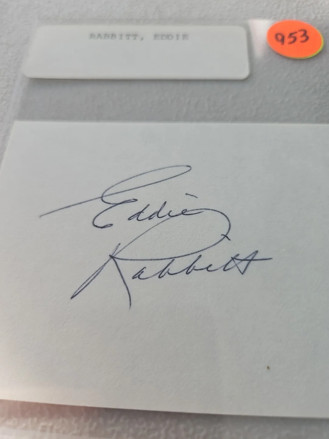 Eddie Rabbit signed 3x5 index card. country music singer, изображение 2