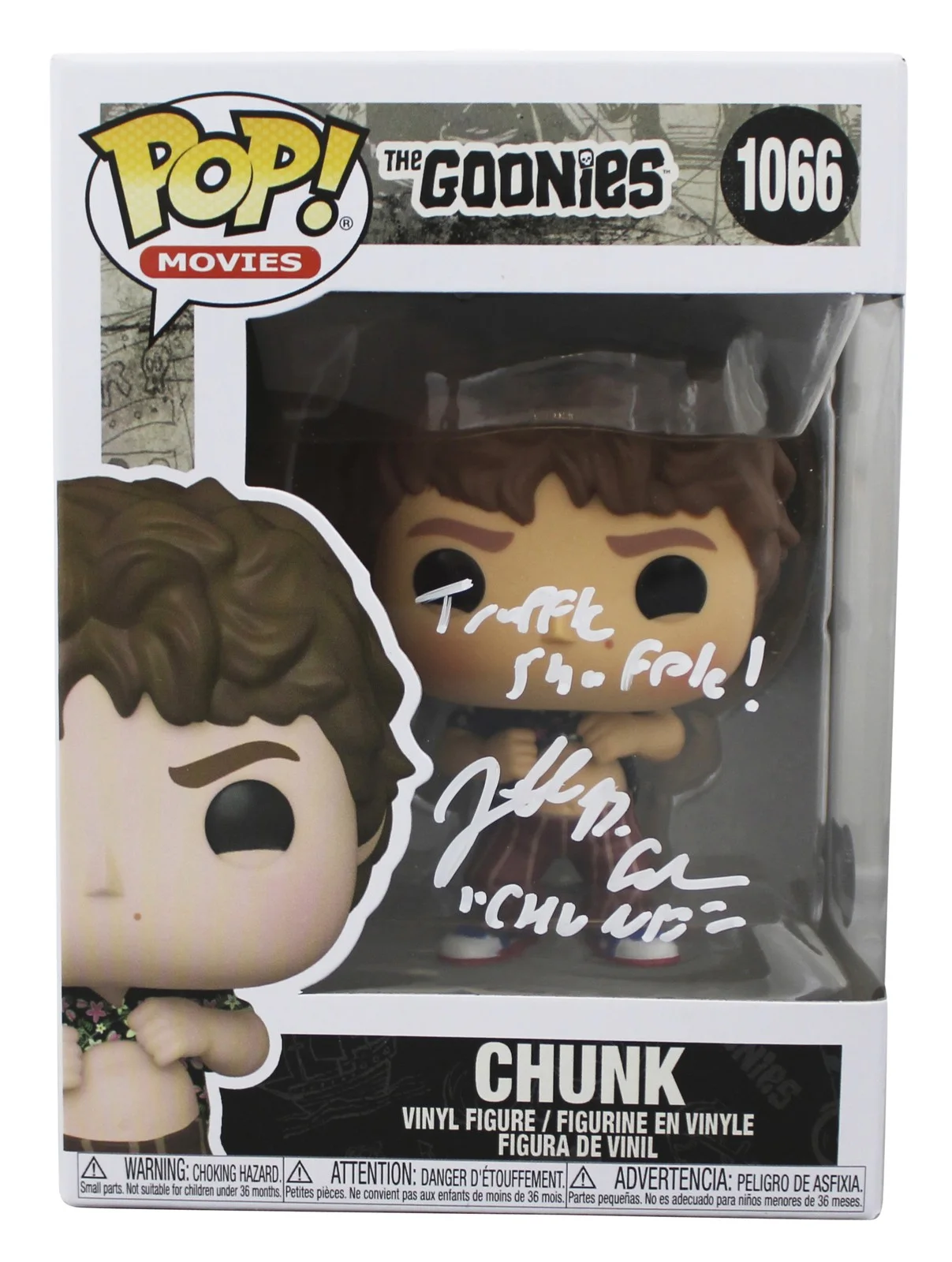 Jeff Cohen — Jeff Cohen The Goonies "2x Insc" Signed Chunk #1066 Funko Pop Vinyl Figure BAS W