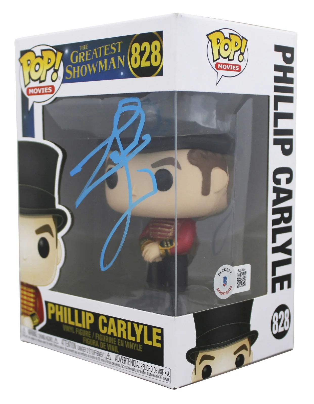 Zac Efron — Zac Efron The Greatest Showman Signed #828 Funko Pop Vinyl Figure BAS #BL274684, image 2