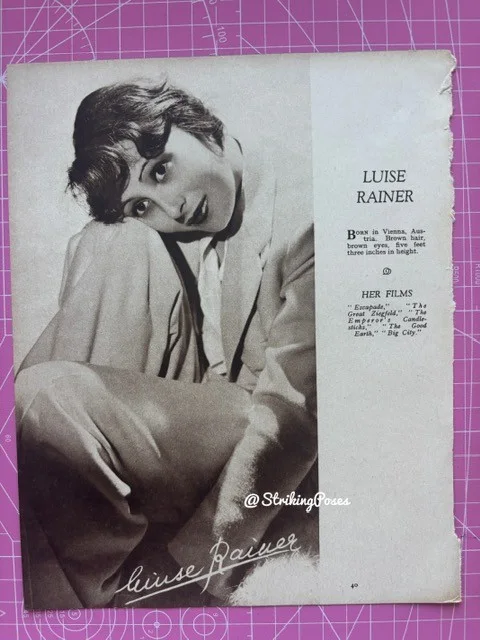 Vintage Magazine Clipping 1930s JOAN BLONDELL / LUISE RAINER film stars 8x10 16, изображение 2