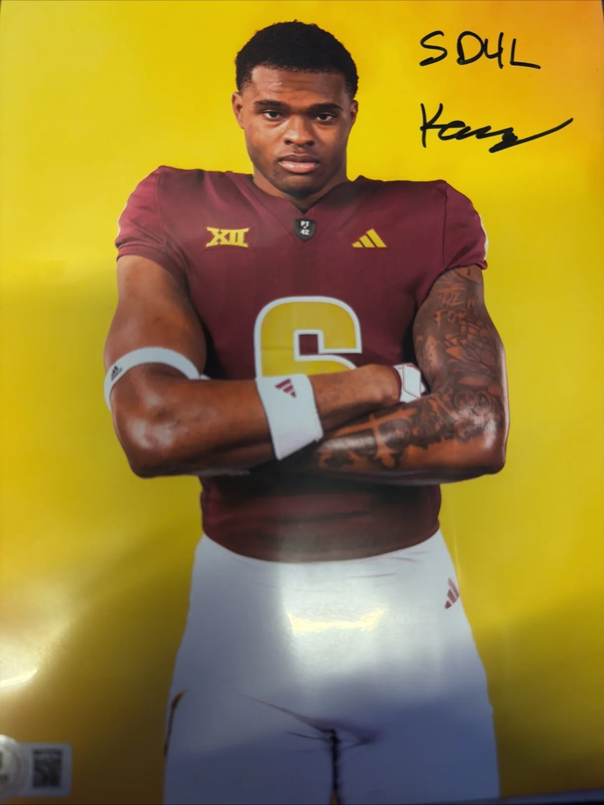 Kanye Uduh Signed 8x10 With Inscription And Beckett Certification., image 2