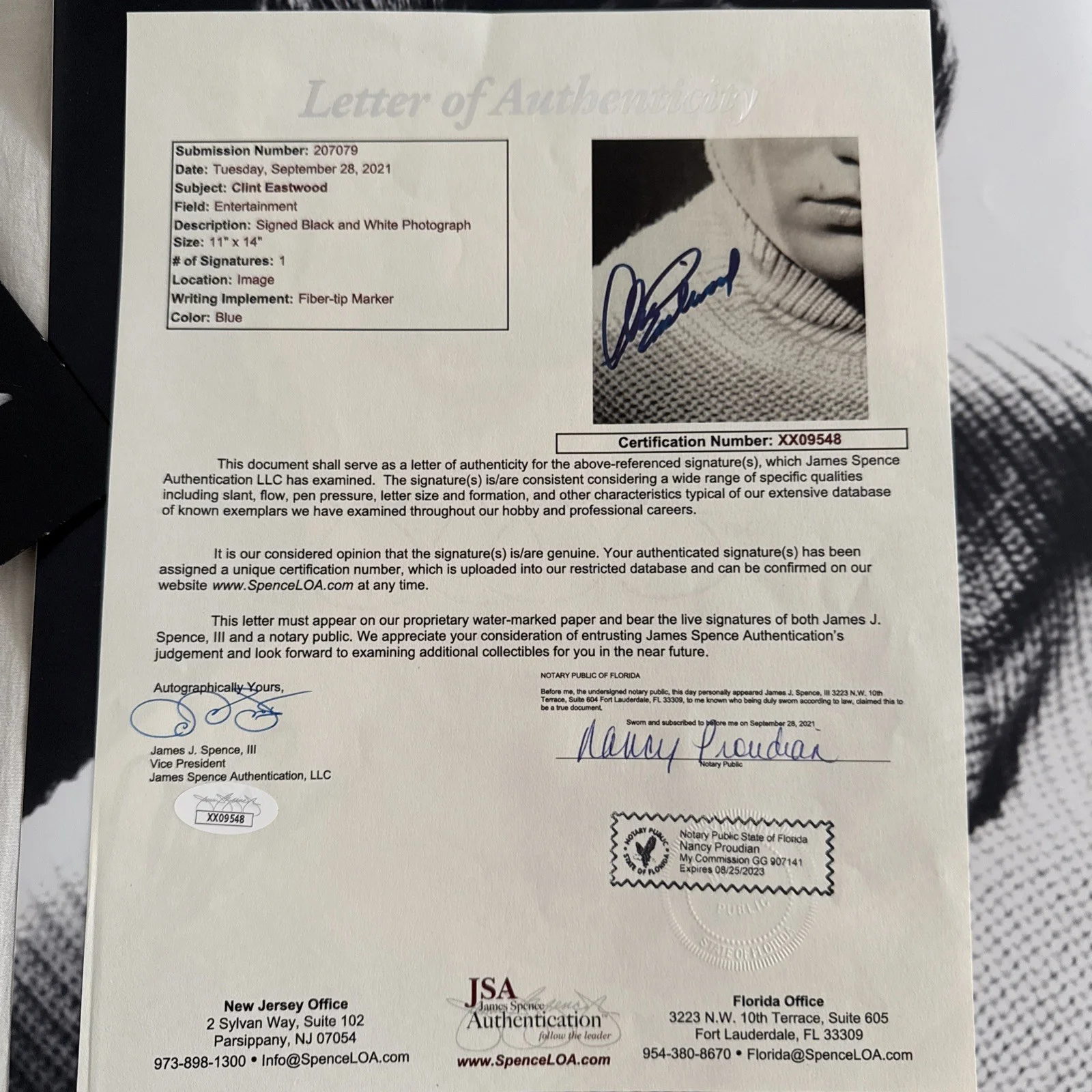 Clint Eastwood Rawhide 11x14 Photo SIGNED JSA COA Autograph Certified, image 2