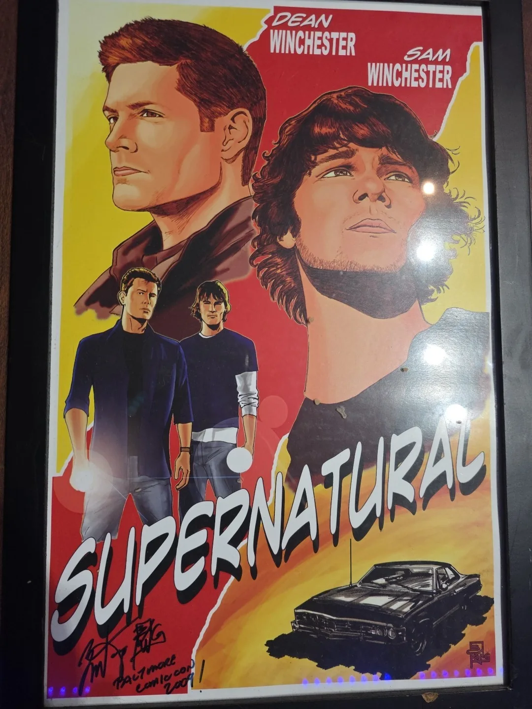 Brian Kong Signed Art Work Framed Supernatural Baltimore Comiccon 2009, изображение 4
