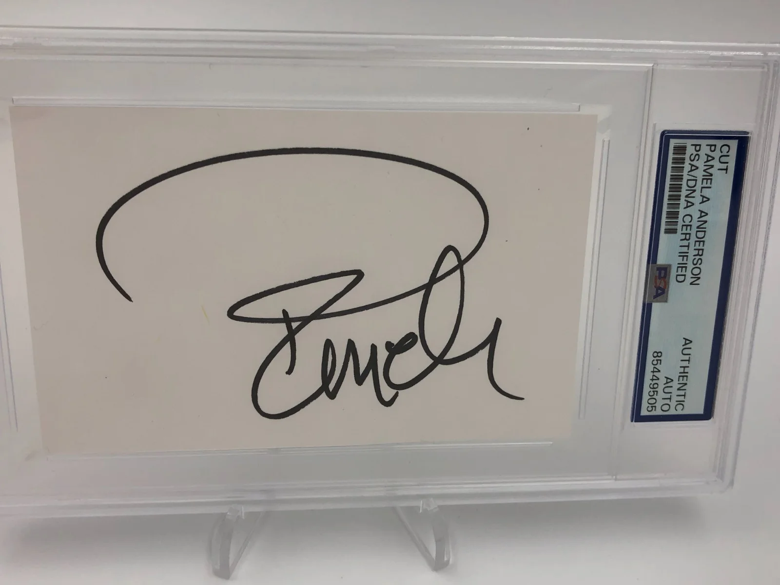 PAMELA ANDERSON — PAMELA ANDERSON AUTO Signed PSA AUTHENTIC Index Card Actress NAKED GUN BAYWATCH, image 5