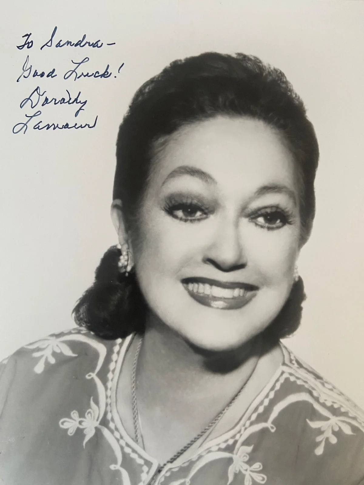 Dorothy Lamour-Actress- Signed & Inscribed 8"x10" B/W Photo, изображение 2