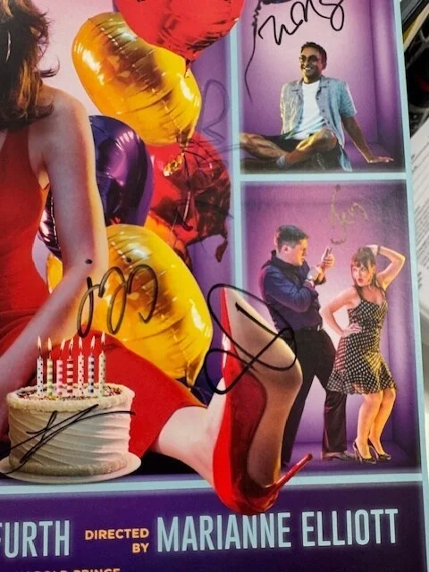 COMPANY Broadway Revival Cast Signed Windowcard- RARE, image 2