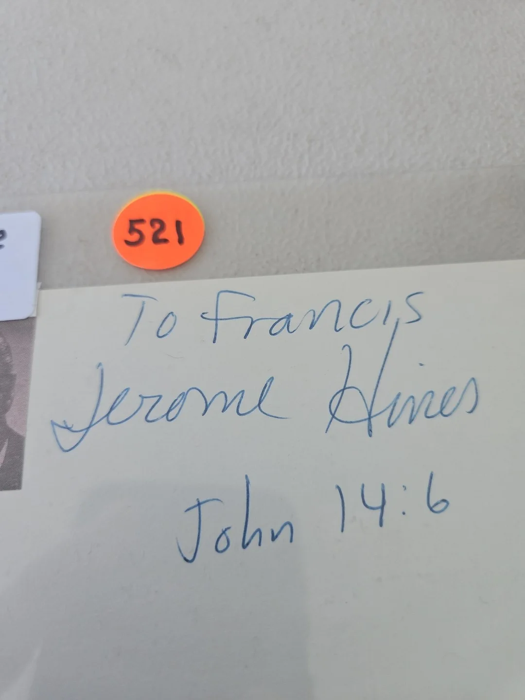 Jerome Hines Signed 4x6 index card. opera singer, image 2