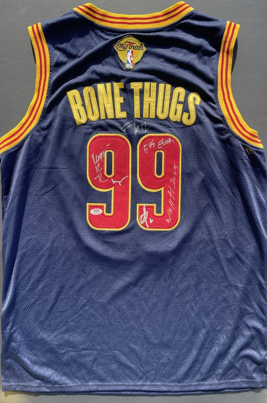 Bone Thugs N Harmony Signed Cleveland Cavaliers Jersey Psa All 5 Bizzy Layzie, image 2
