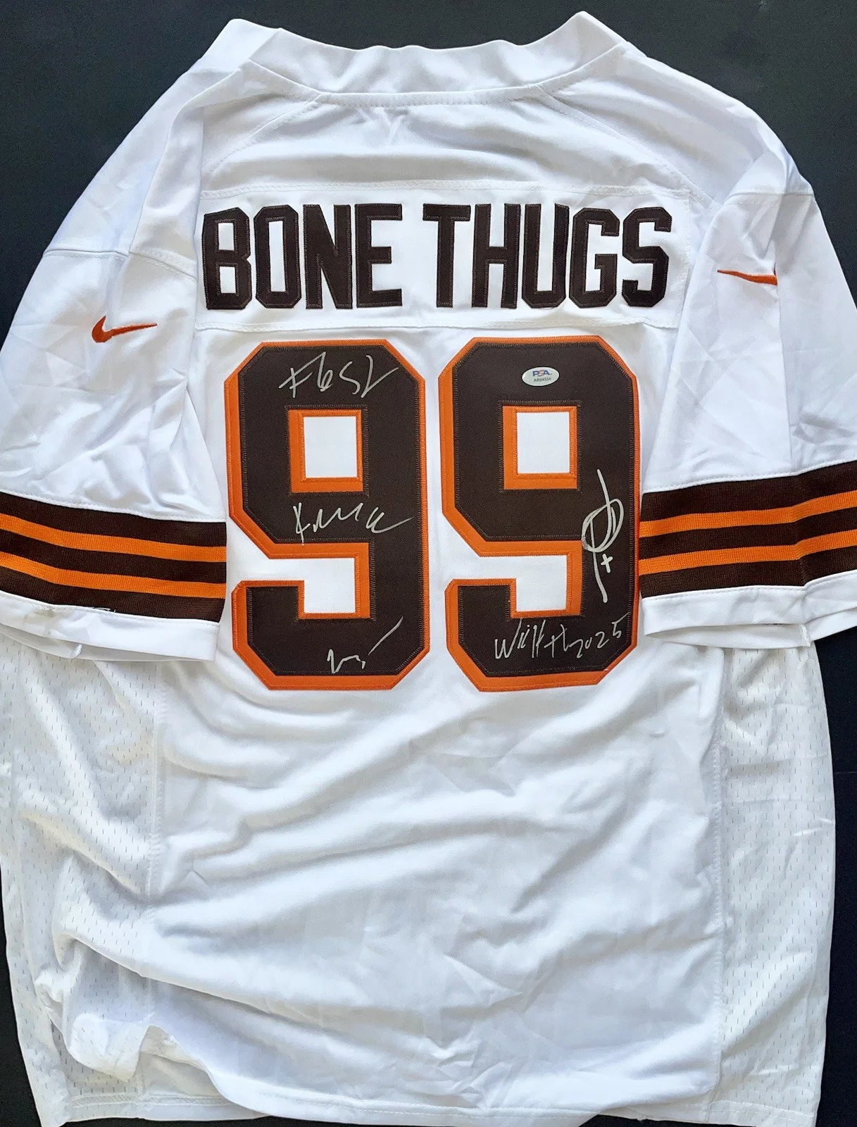 Bone Thugs N Harmony Signed Auto Cleveland Browns Jersey Psa All 5 Bizzy Layzie, изображение 2