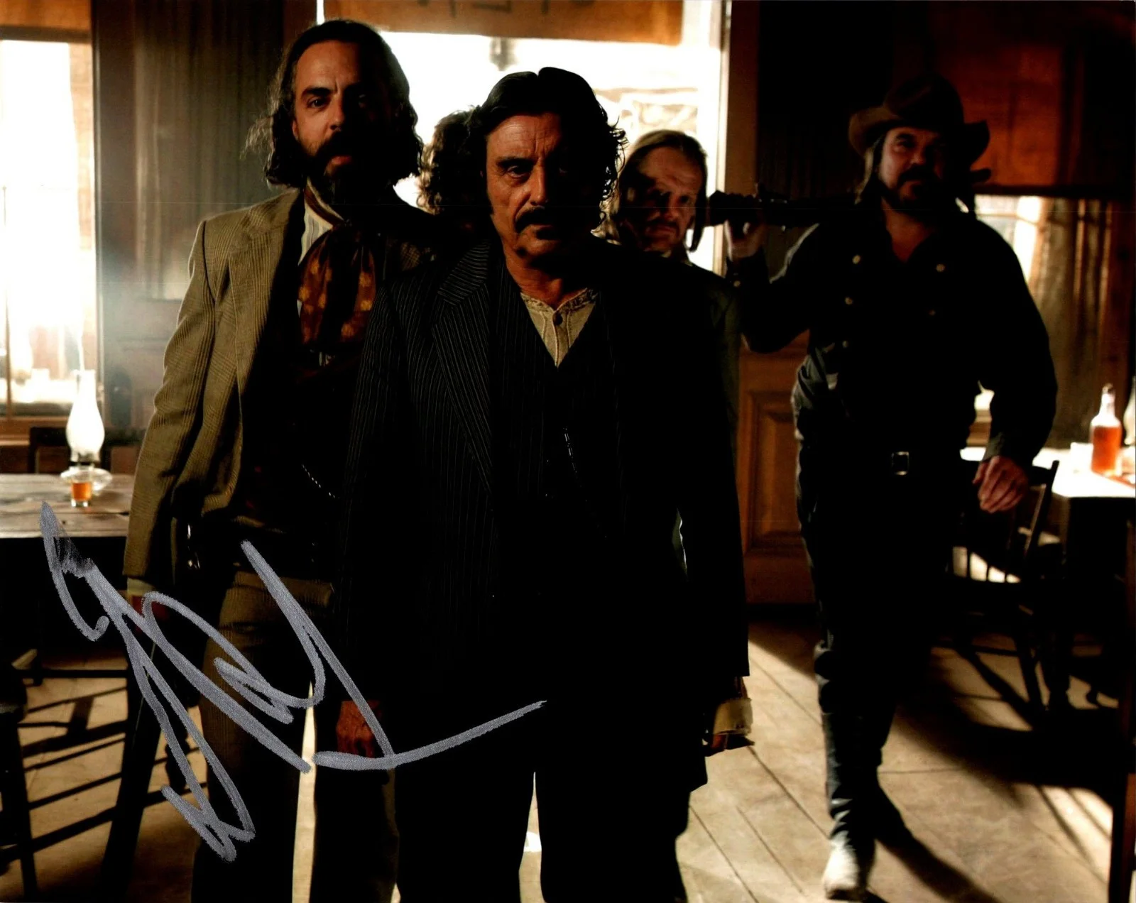 Ian Mcshane — Ian Mcshane Signed Autograph Deadwood 8x10 Photo with Exact Photo Proof, изображение 3