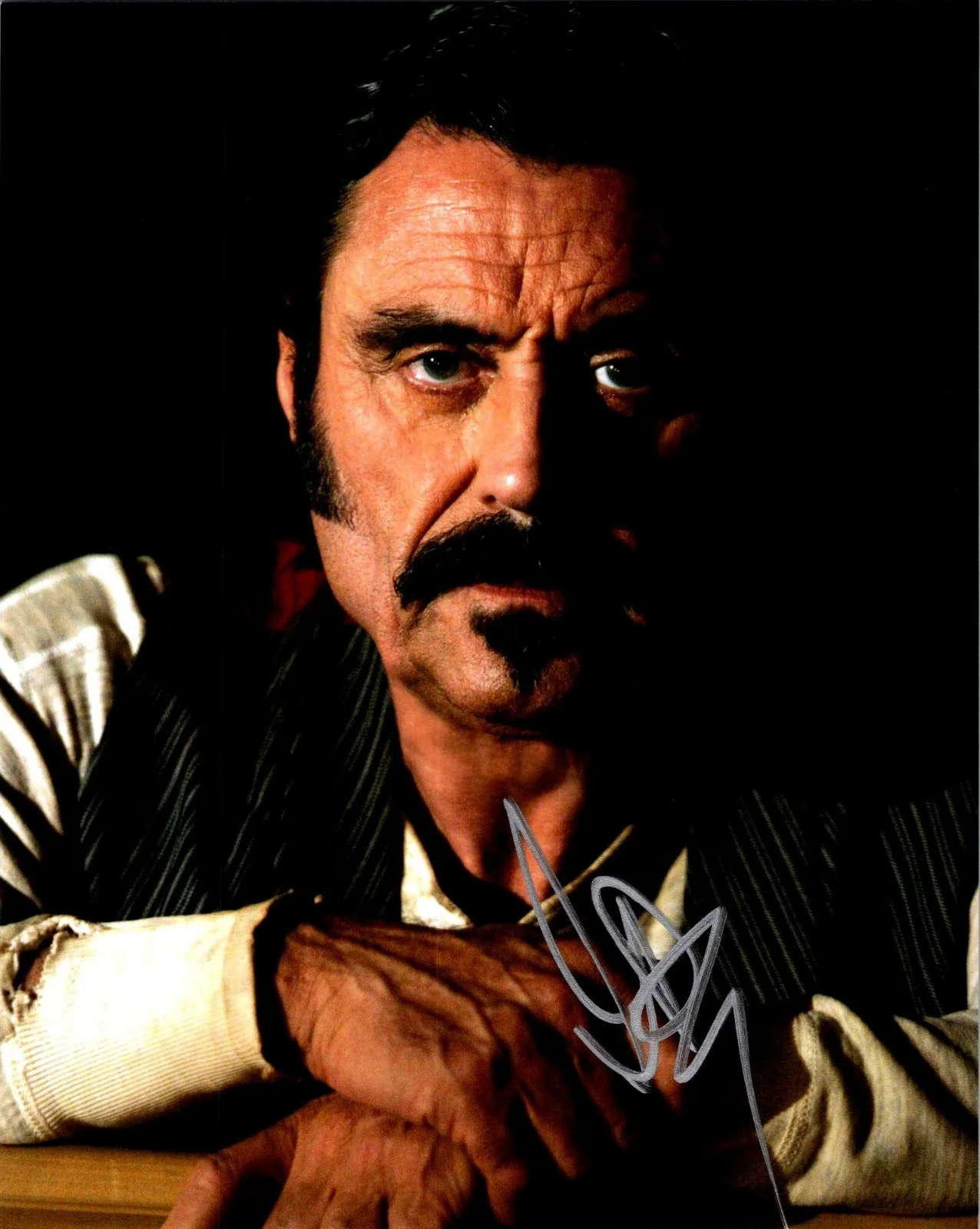 Ian Mcshane — Ian Mcshane Signed Autograph Deadwood 8x10 Photo with Exact Photo Proof, изображение 3