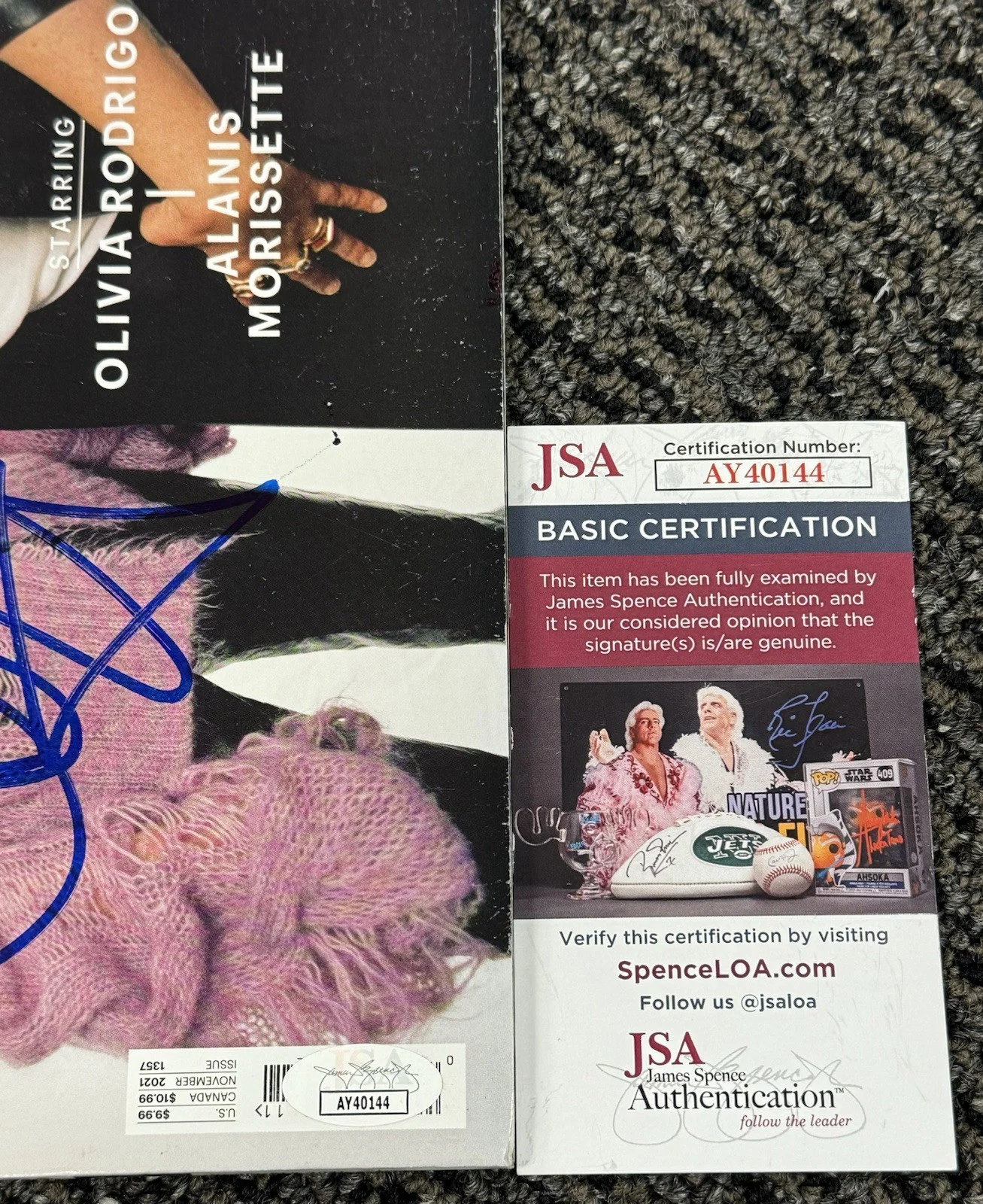 Olivia Rodrigo Alanis Morissette Dual Signed Auto Rolling Stone Magazine JSA COA, image 2