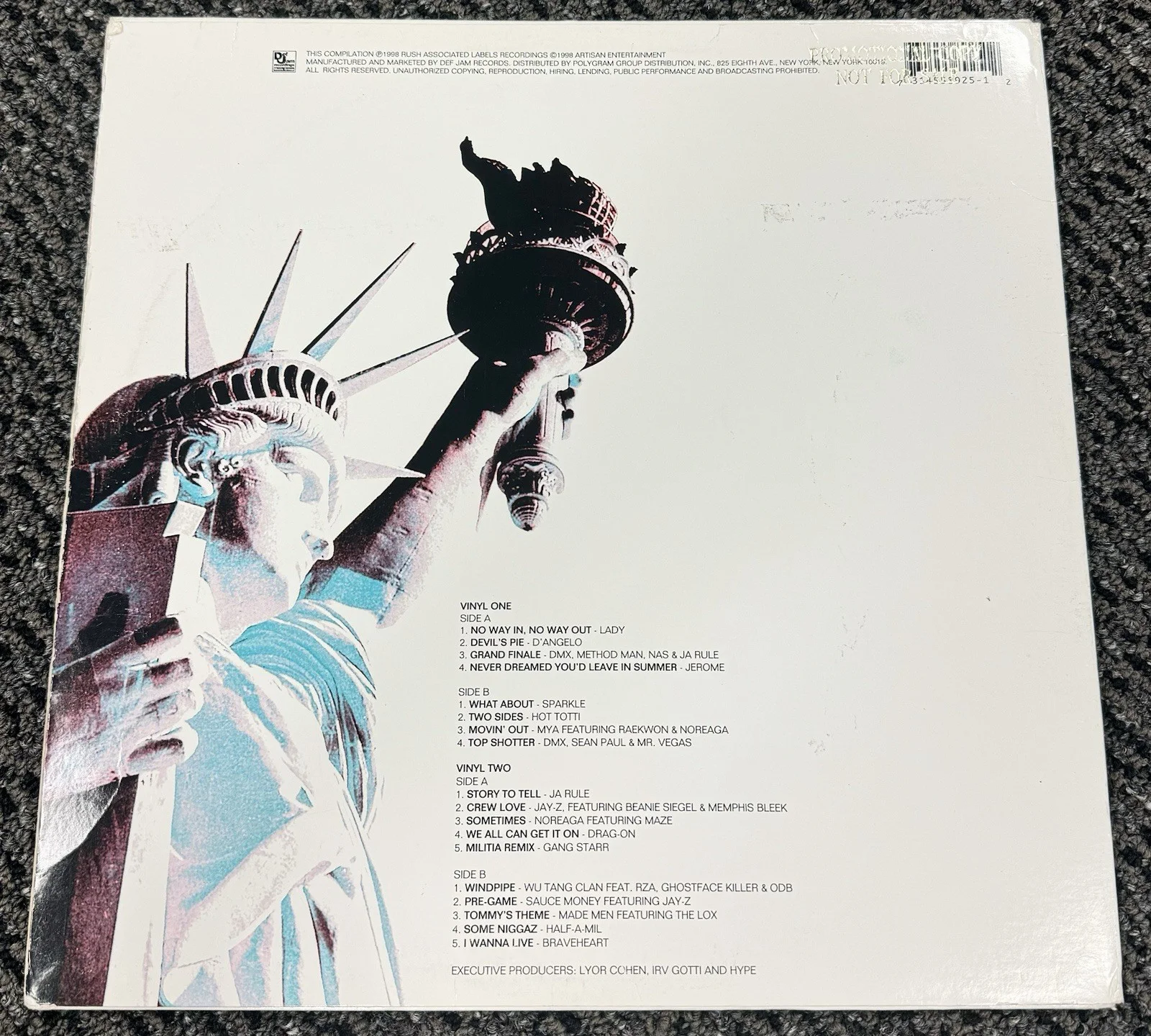 Nas Nasir Jones Signed Autograph Belly Soundtrack Album Vinyl Cover LP JSA COA, изображение 3
