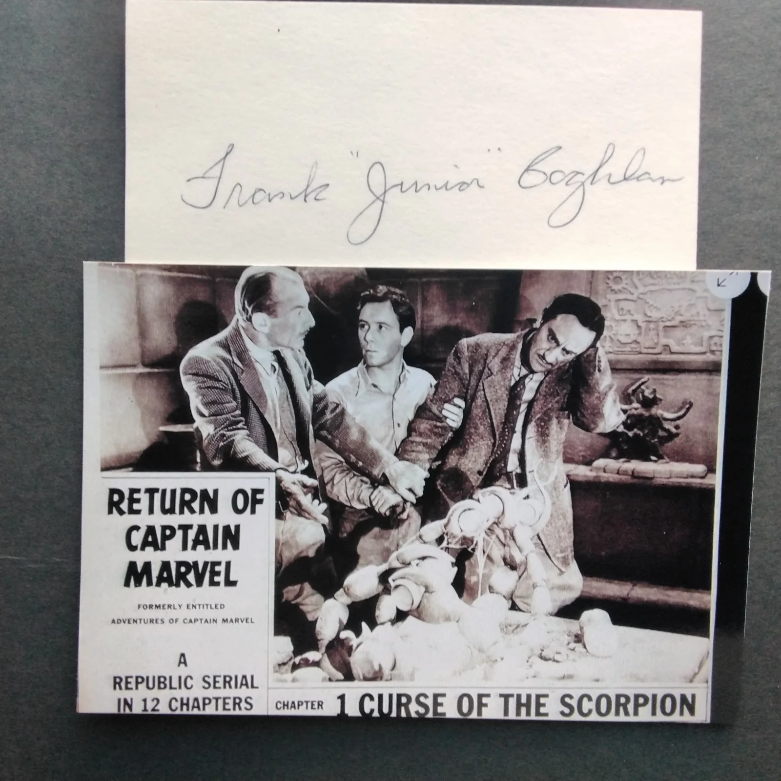 Frank "Junior" Coghlan SIGNED Card Photo Film TV Child Actor GWTW Captain Marvel, изображение 2