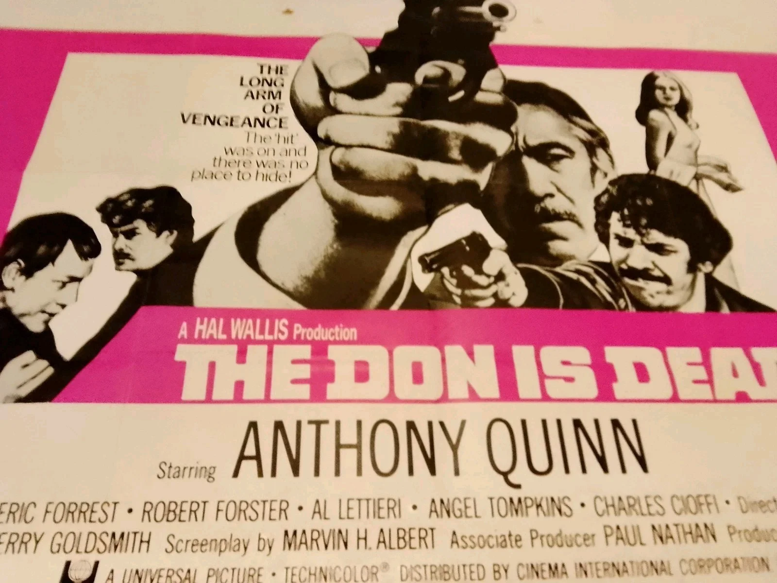 Vtg 1973 original poster The Don is dead ,cert X 102x76cm Anthony Quinn, image 5