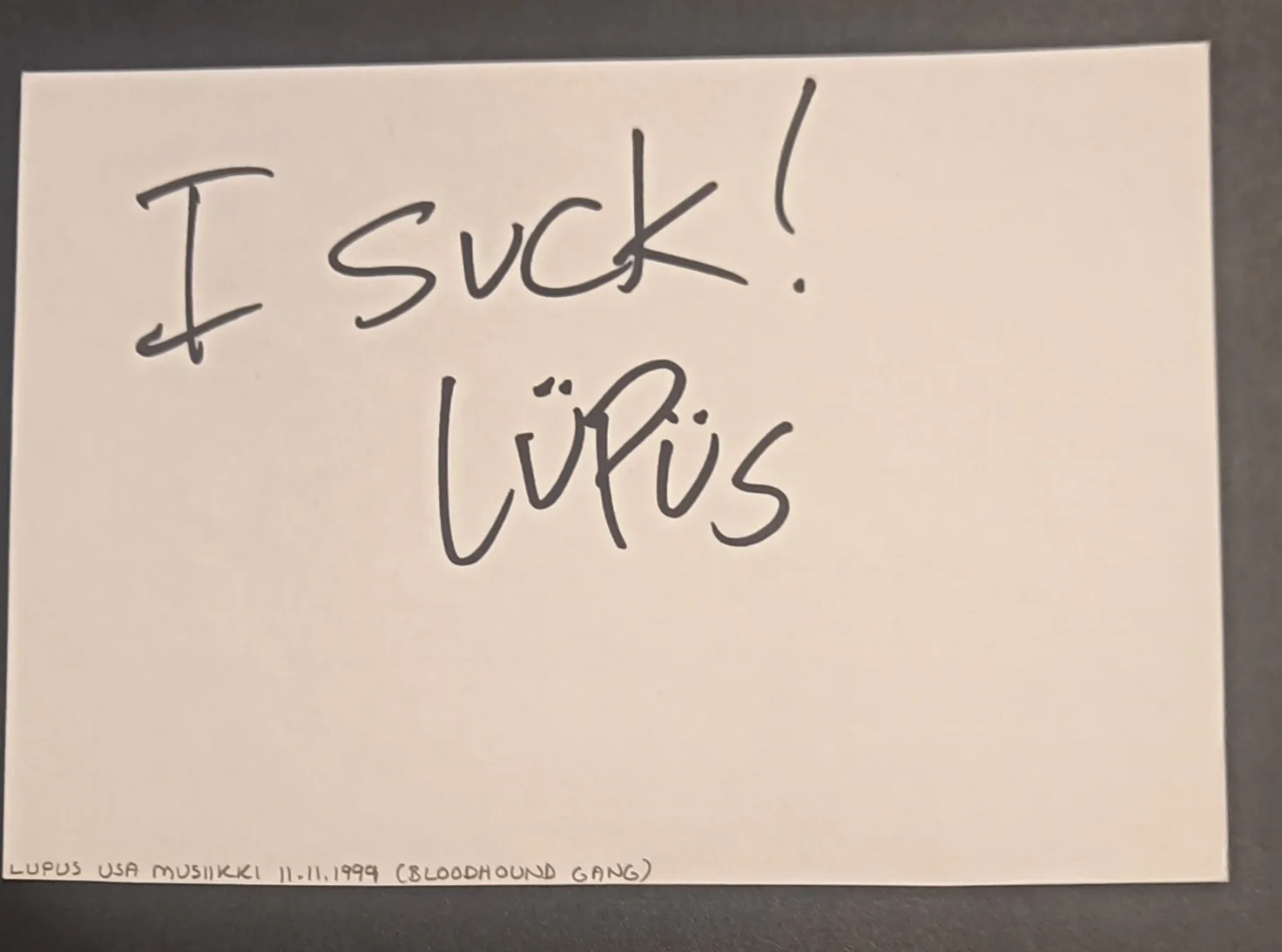 Jimmy Pop, Evil Jared, DJ Q-Ball, Lupus — Bloodhound Gang signed,autographed 4 members on paper,Jimmy Pop,Lupus,Evil Jared, image 3