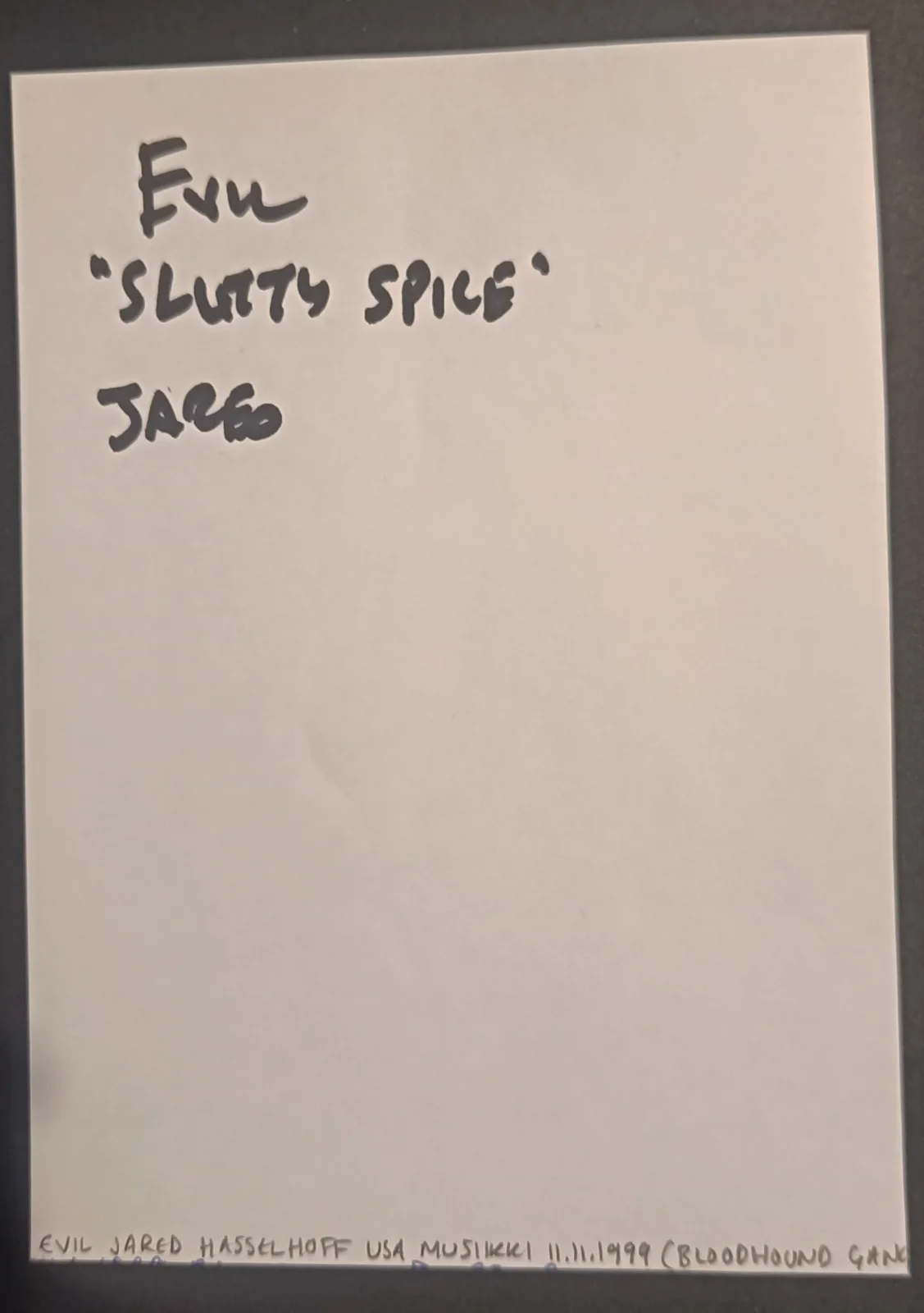Jimmy Pop, Evil Jared, DJ Q-Ball, Lupus — Bloodhound Gang signed,autographed 4 members on paper,Jimmy Pop,Lupus,Evil Jared, image 4