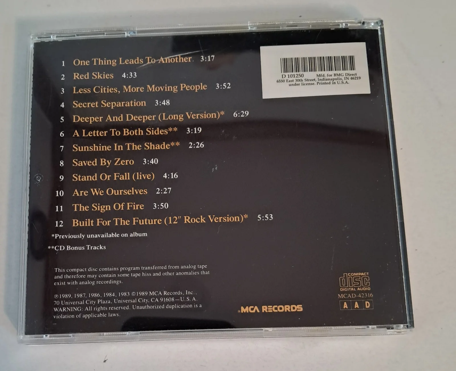 The Fixx Signed Autographed CD Greatest Hits Rupert Greenall, image 3