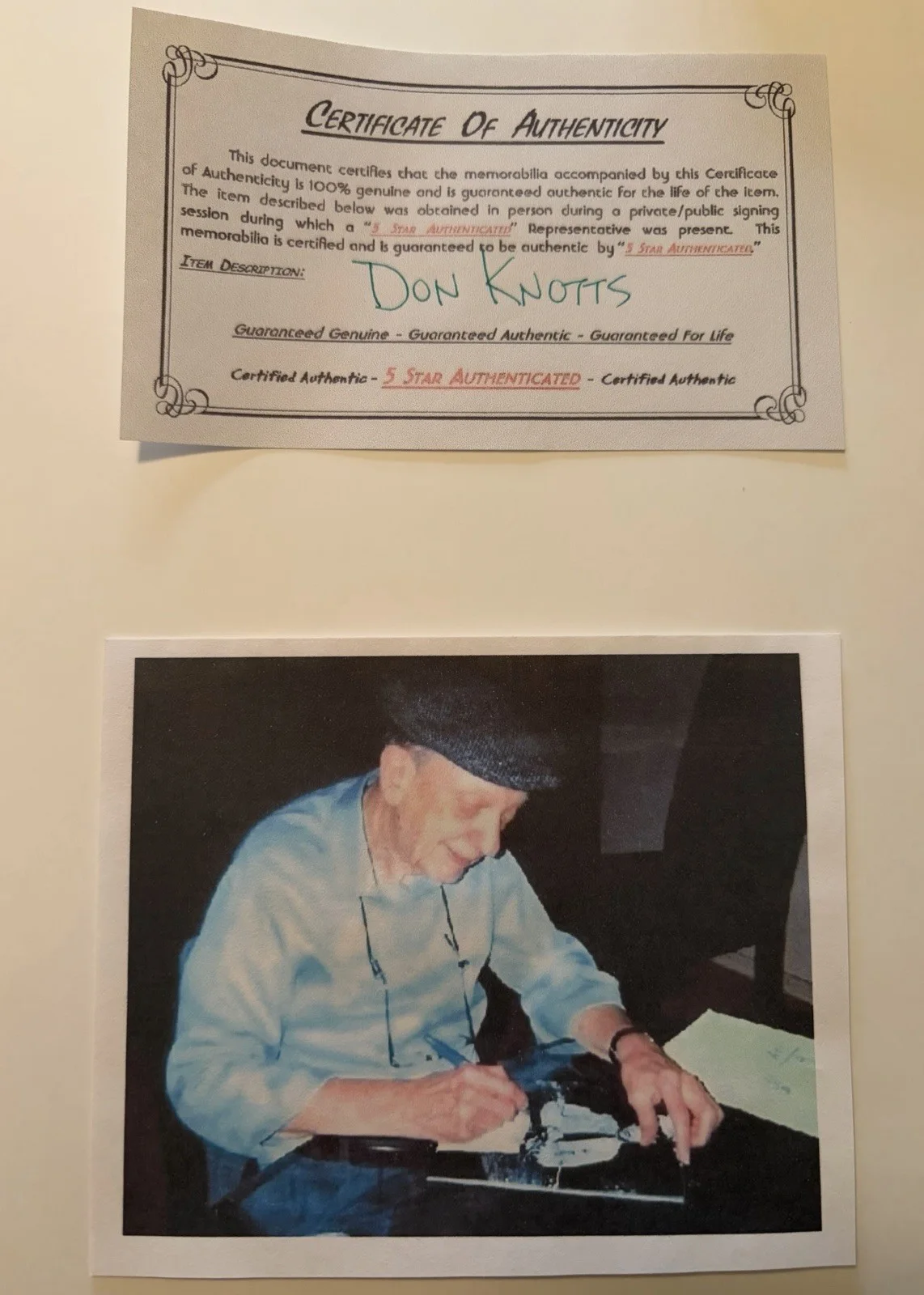 Don Knotts-Barney Fife & George Lindsay Goober Lot of 2 Signed 8 X 10’s, изображение 3