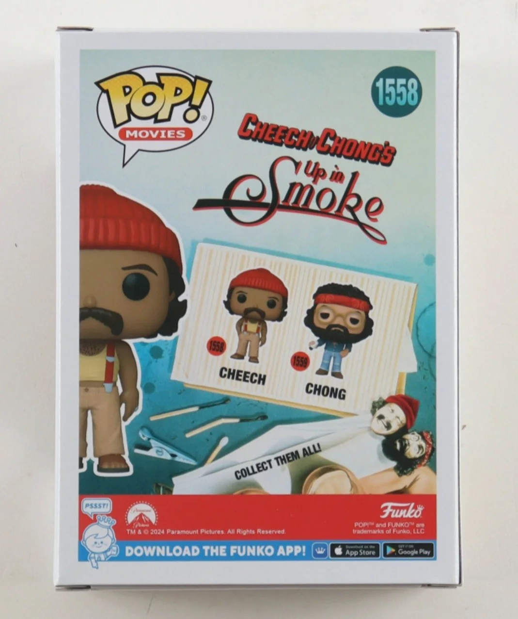 CHEECH, CHONG — Cheech Marin Signed Funko 1558 Up in Smoke Authentic Autograph Beckett BAS COA, изображение 3