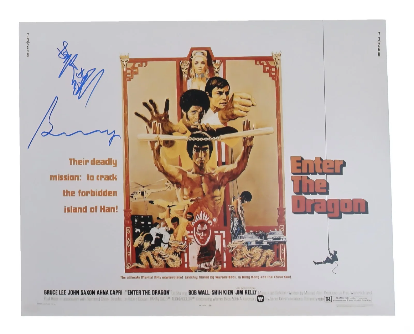 Bolo Yeung and Angela Mao Ying — Signed Enter The Dragon Bolo Yeung & Angela Mao Ying Poster 16x20 ACOA COA