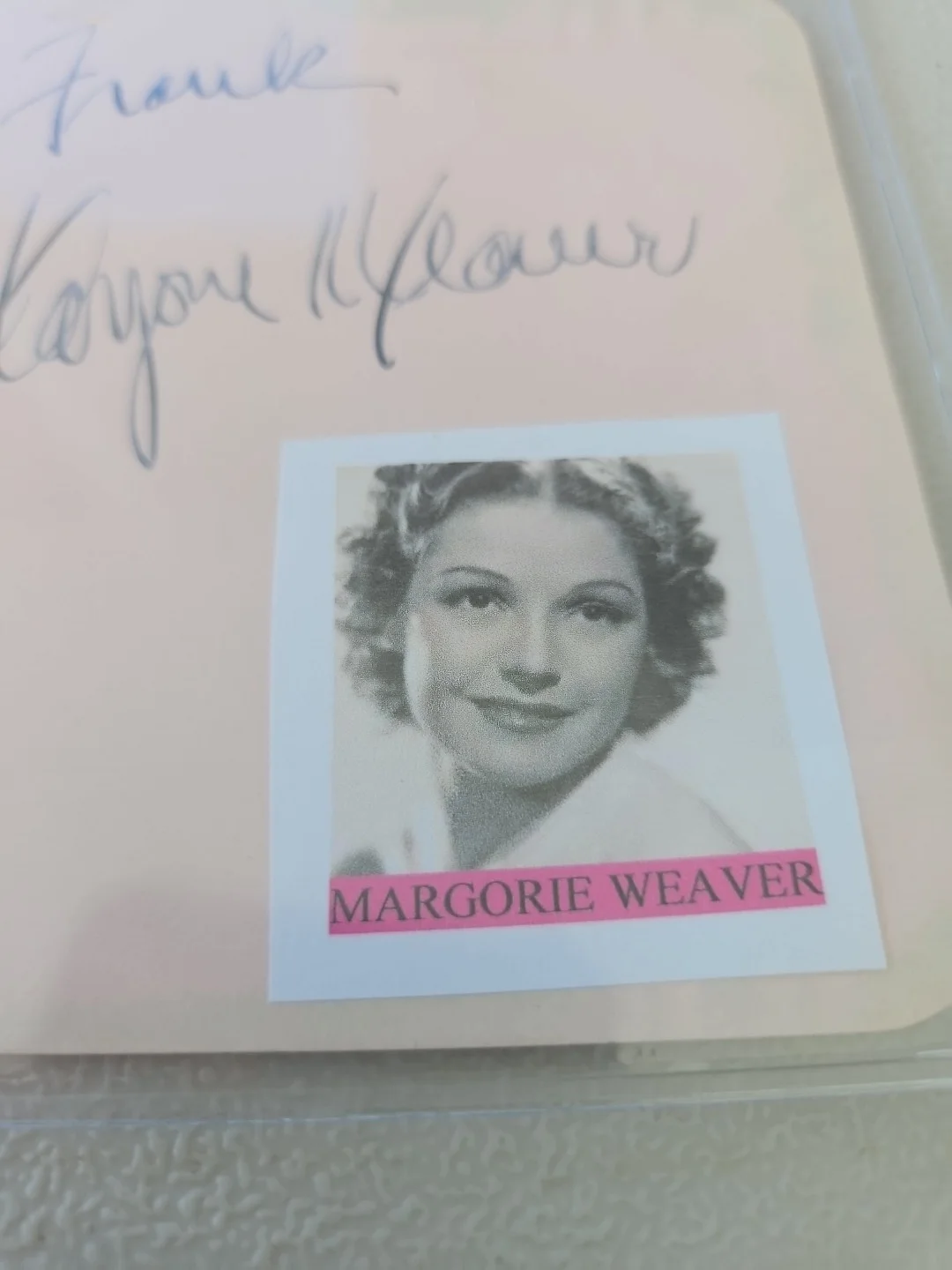 margorie weaver — Margorie Weaver Signed Piece Of Paper. 1930's - 50's Actress, изображение 3