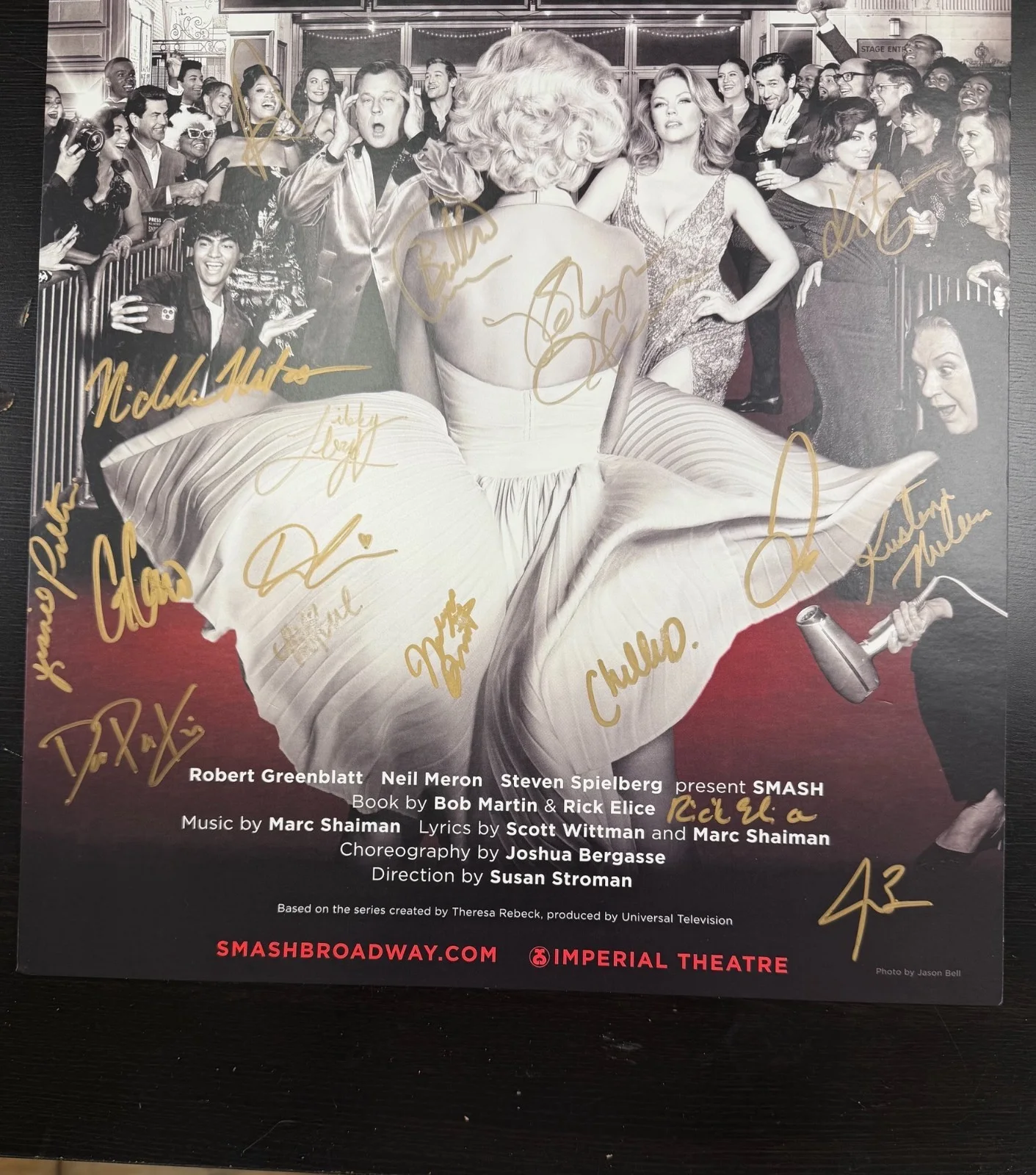 Entire Cast — Full Signed Cast Poster for the Broadway Show Smash with Playbill, image 2