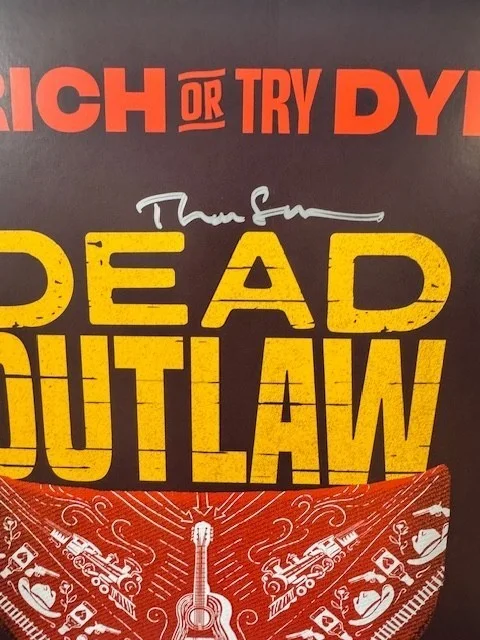 Andrew Durand, Jeb Brown, Julia Knitel, more — Dead Outlaw signed Broadway Poster 14x22 Window Card & Playbill Andrew Durand +7, изображение 2