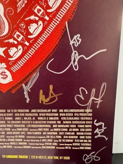Andrew Durand, Jeb Brown, Julia Knitel, more — Dead Outlaw signed Broadway Poster 14x22 Window Card & Playbill Andrew Durand +7, изображение 3