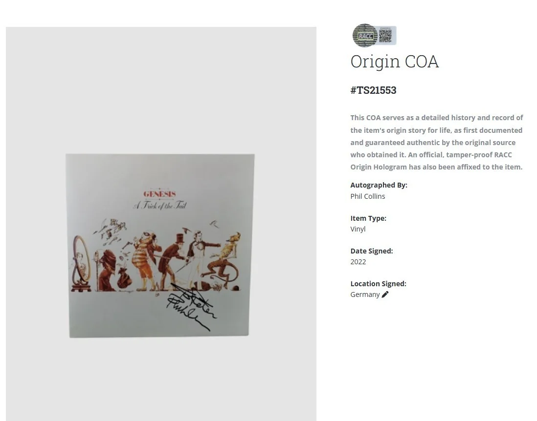 Phil Collins Genesis A Trick Of The Tail Autographed Signed Vinyl Record w/ACOA, image 2