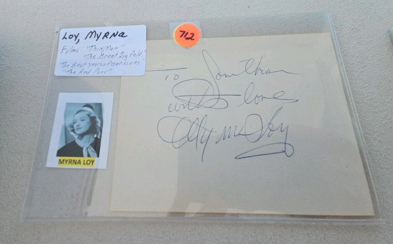 myrna loy — Myrna Loy Signed Piece Of Paper