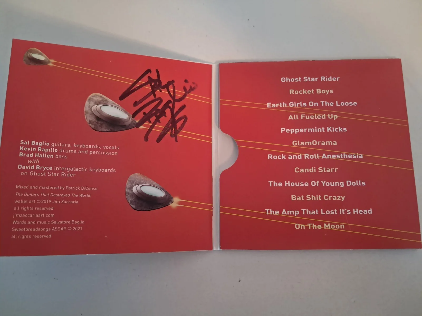 The Stompers Sal Baglio Signed Autographed The Amplifier Heads CD. Signed 2X, изображение 2