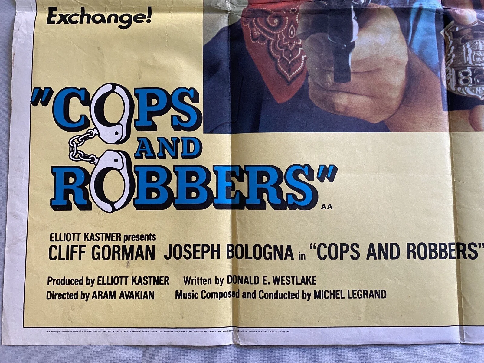 COPS & ROBBERS / THE OUTSIDE MAN - UK QUAD (30"x 40") ORIGINAL CINEMA POSTER, изображение 2