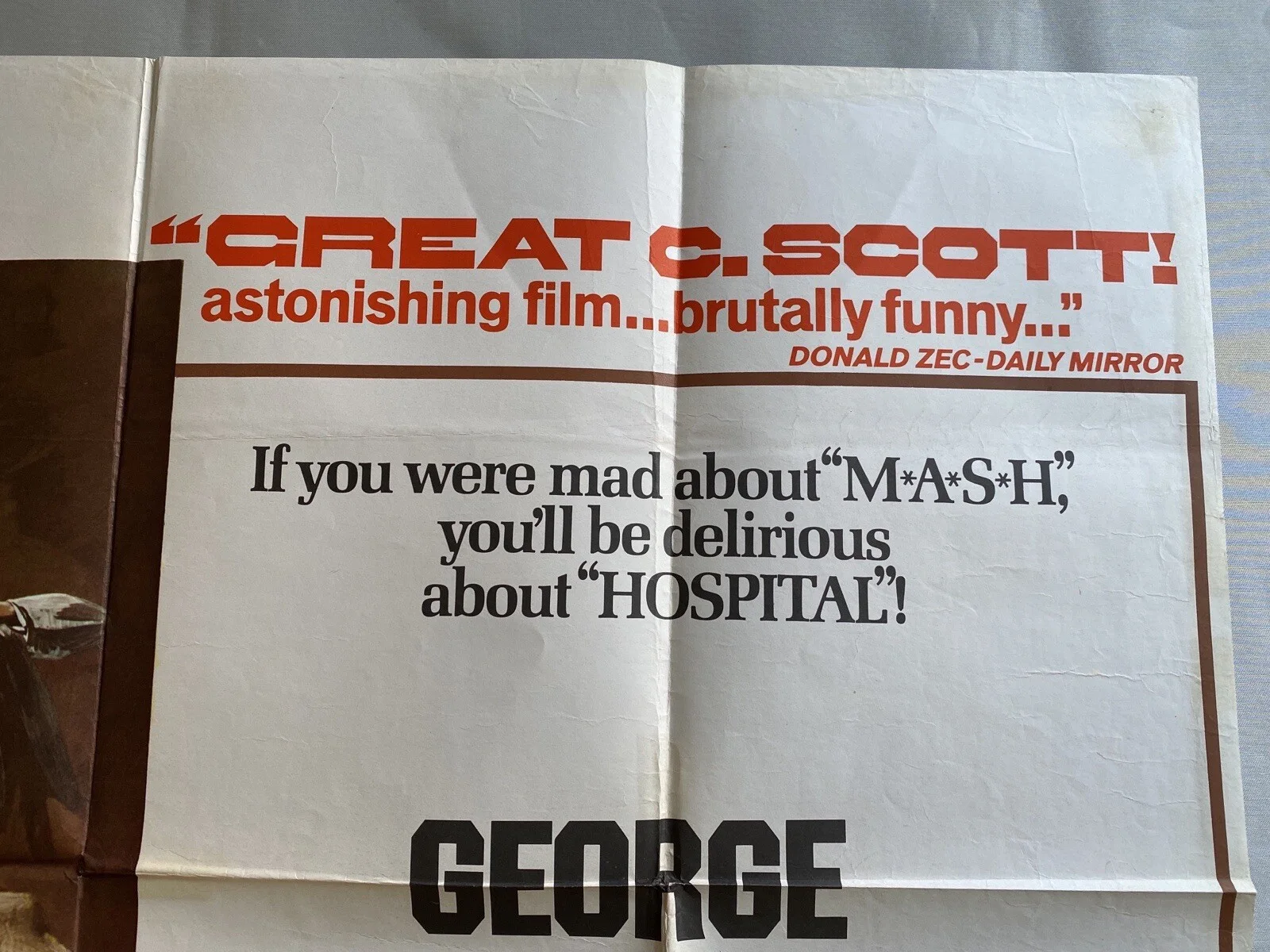 THE HOSPITAL - UK QUAD (30"x 40") ORIGINAL VINTAGE CINEMA POSTER 1971, изображение 4