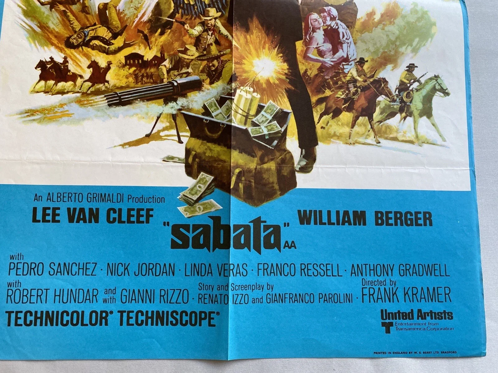 THE MCKENZIE BREAK / SABATA UK QUAD (30"x 40") ORIGINAL CINEMA POSTER WESTERN, изображение 4