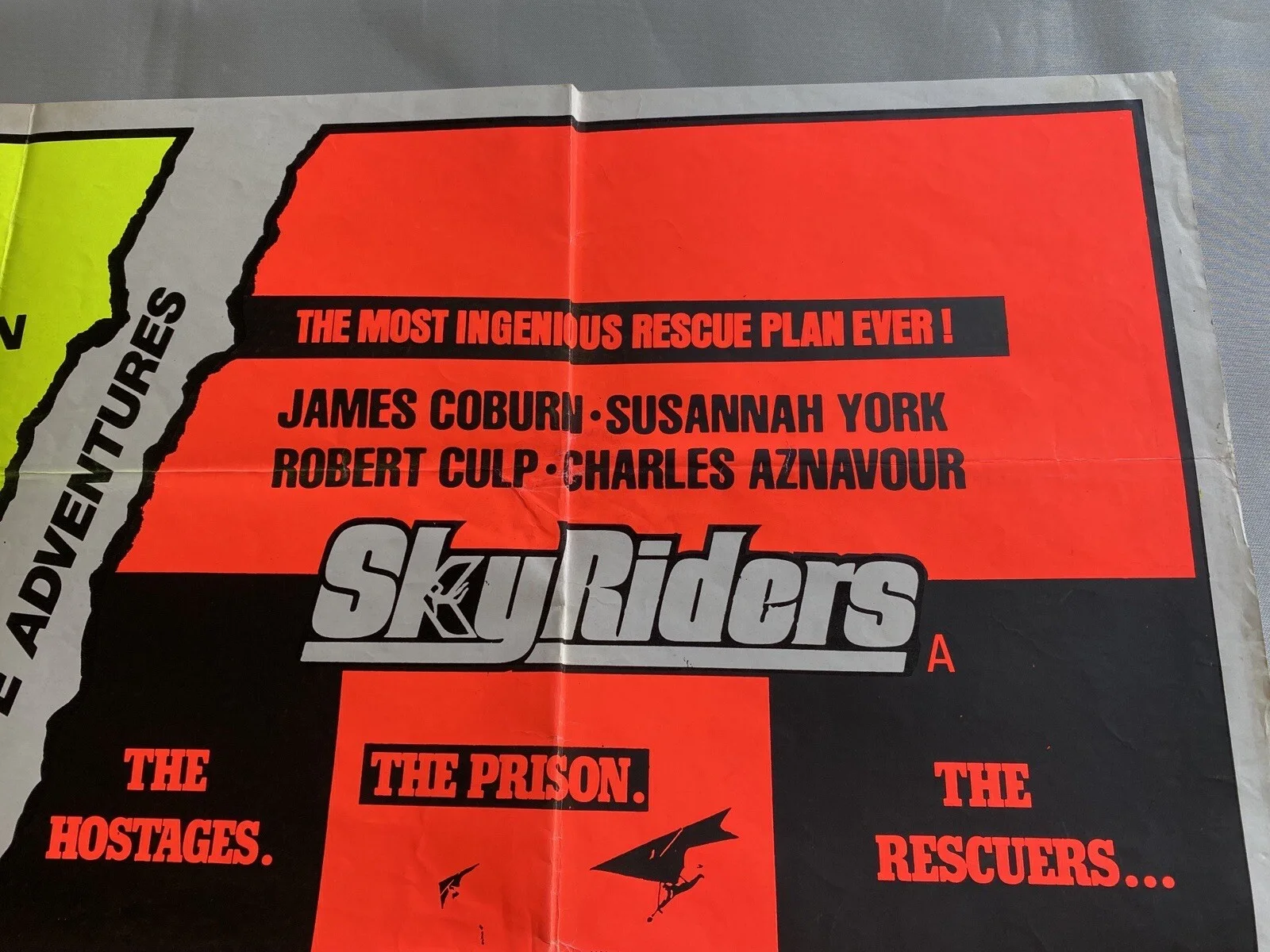 THE POSEIDON ADVENTURE / SKYRIDERS UK QUAD (30"x 40") ORIGINAL CINEMA POSTER, изображение 3