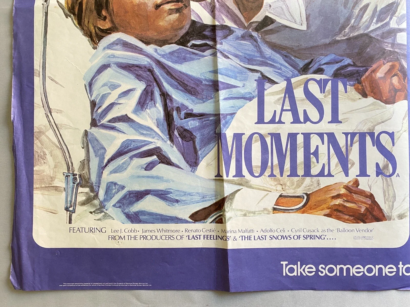 LAST MOMENTS / LAST FEELINGS - UK QUAD (30"x 40") ORIGINAL VINTAGE CINEMA POSTER, изображение 3