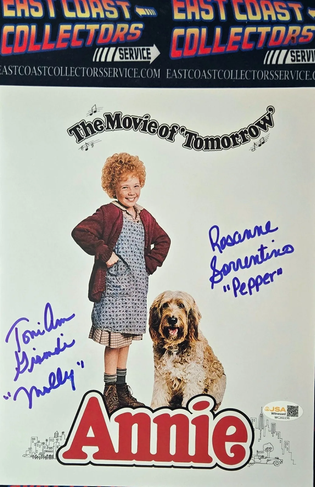 Toni Ann Gisondi — Annie Movie Cast Autographed Photo JSA Hologram COA Authentic Signed 80s