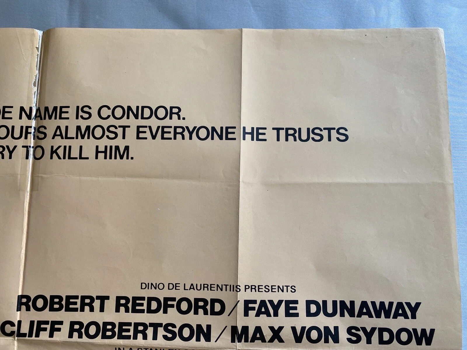 3 DAYS OF CONDOR - UK QUAD (30"x 40") ORIGINAL VINTAGE CINEMA POSTER 1975, изображение 2