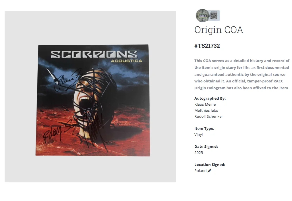 Scorpions Love Acoustica 3x Autographed Record Signed Album Vinyl LP w/COA, image 2