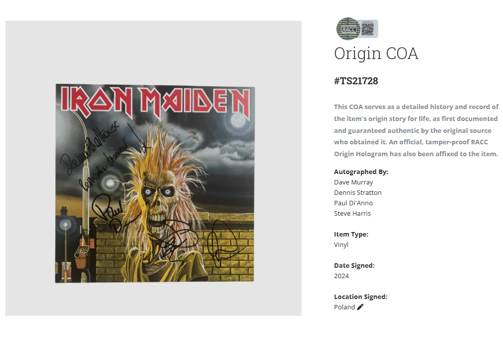 Iron Maiden Debut 4x Steve Harris Autographed Fully Signed Album Vinyl LP w/COA, изображение 2