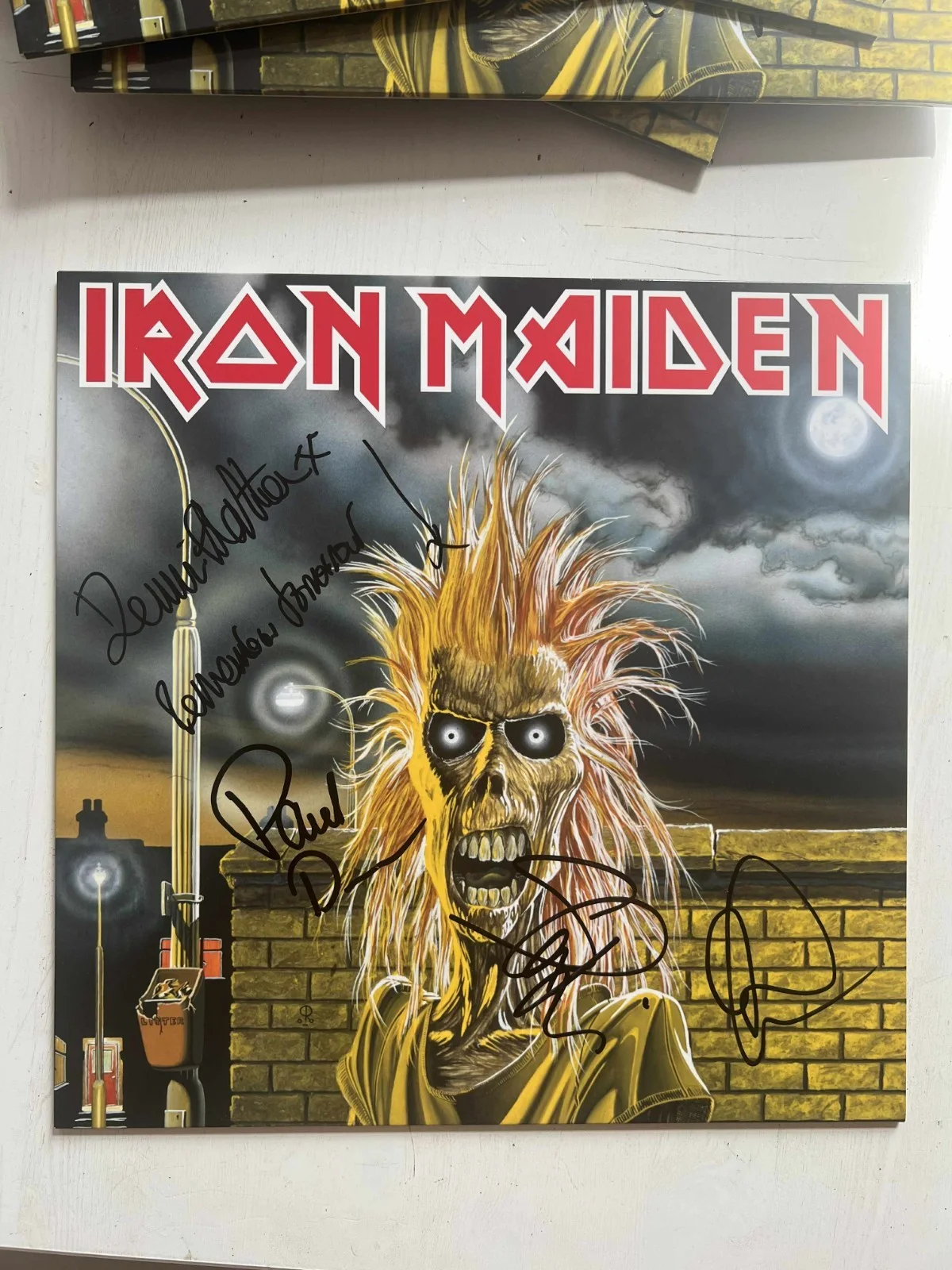 Iron Maiden Debut 4x Steve Harris Autographed Fully Signed Album Vinyl LP w/COA, изображение 3