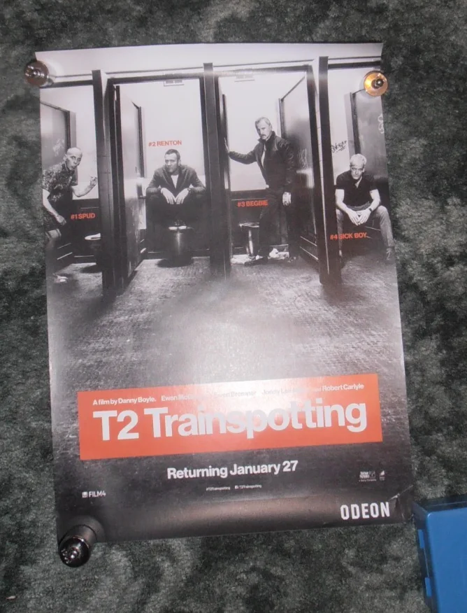 TRAINSPOTTING 2 EWAN McGREGOR 2017 ROLLED ORIGINAL ODEON MINI FILM POSTER VG+, image 5